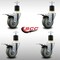 Service Caster 3.5'' SS Gray Poly Swivel 1-7/8'' Expanding Stem Caster Set Total Lock Brake, 4PK SCC-SSEXTTL20S3514-PPUB-178-4 - alternate 2